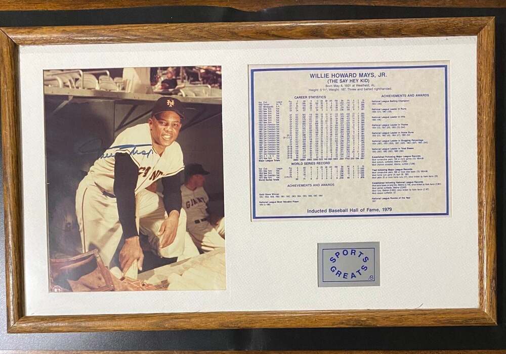 Autograph Willie Mays Authentic Plaque.